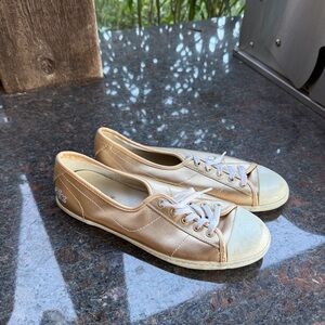 Women’s Gold Lacoste Flats / Sneakers US7.5